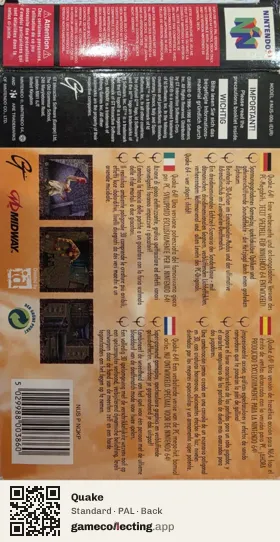 Quake Nintendo 64, PAL box back