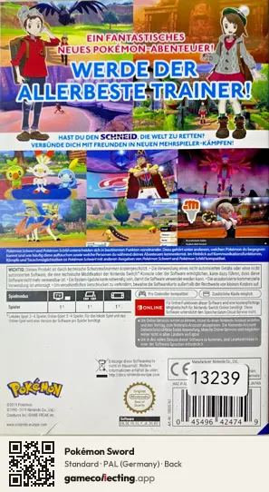 Pokémon Sword Nintendo Switch, Germany box back