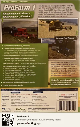ProFarm 1 Computer, Germany box back