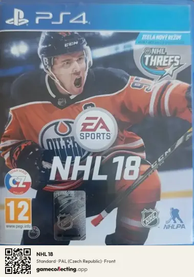 NHL 18 PlayStation 4, Czech Republic box front