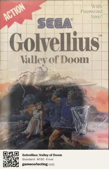 Golvellius: Valley of Doom Sega Master System, NTSC box front