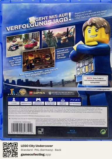 LEGO City Undercover PlayStation 4, Germany box back