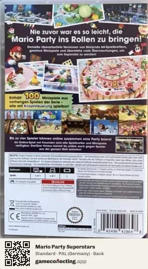 Mario Party Superstars Nintendo Switch, Germany box back