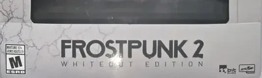 Frostpunk 2, the ESRB box on its front