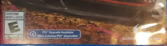 Dirt 5, the ESRB box on its front