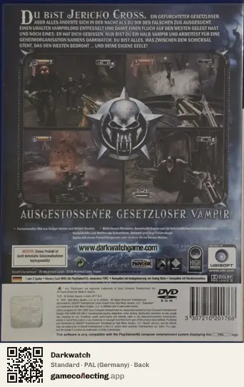 Darkwatch PlayStation 2, Germany box back