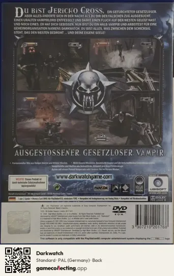 Darkwatch PlayStation 2, Germany box back