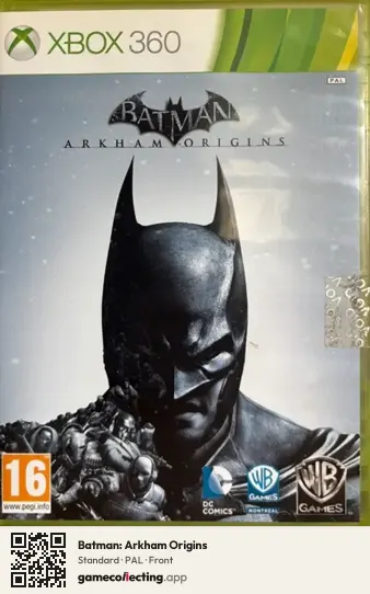 Batman: Arkham Origins Xbox 360, PAL box front