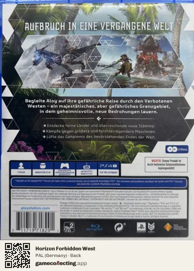 Horizon Forbidden West PlayStation 4, Germany box back