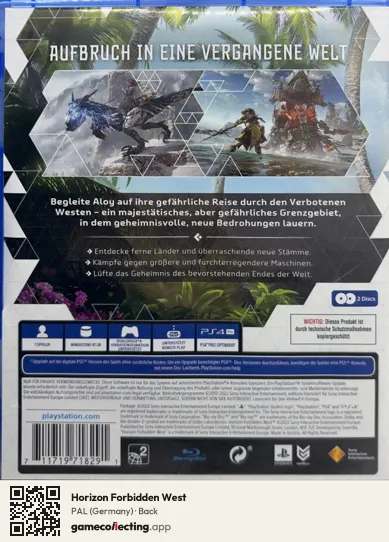 Horizon Forbidden West PlayStation 4, Germany box back