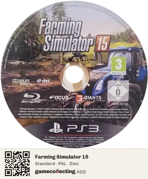 Farming Simulator 15 PlayStation 3, PAL disc