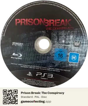 Prison Break: The Conspiracy PlayStation 3, PAL disc