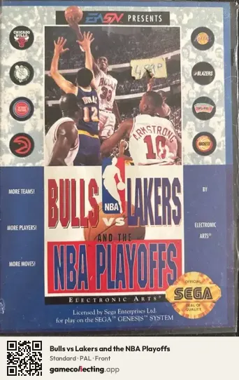 Bulls vs Lakers and the NBA Playoffs Sega Mega Drive / Genesis, PAL box front