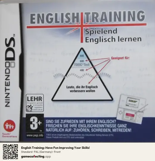 English Training: Have Fun Improving Your Skills! Nintendo DS, Germany box front