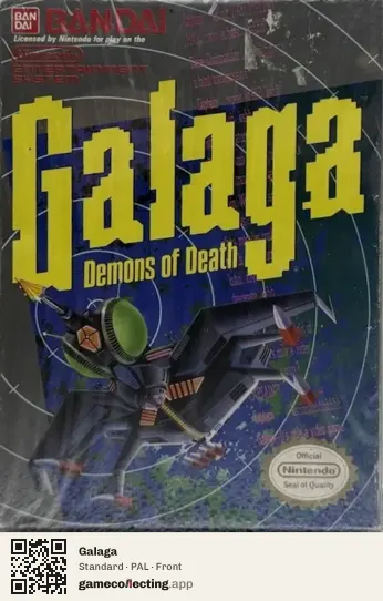 Galaga Nintendo Entertainment System, PAL box front