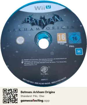 Batman: Arkham Origins Nintendo Wii U, PAL disc