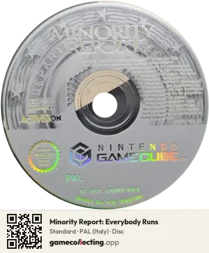 Minority Report: Everybody Runs Nintendo GameCube, PAL disc