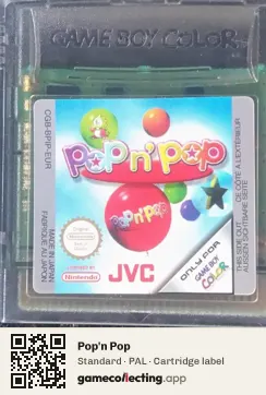 Pop'n Pop Game Boy Color, PAL cartridge label