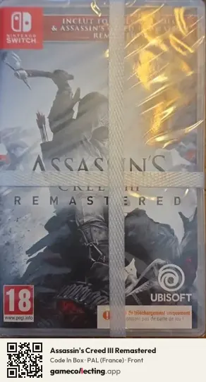 Assassin's Creed III Remastered Nintendo Switch, France box front