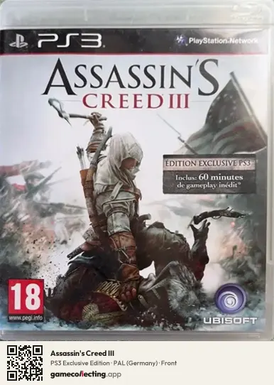 Assassin's Creed III PlayStation 3, Germany box front