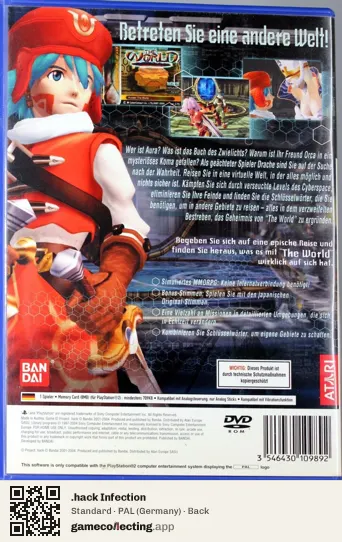 .hack Infection PlayStation 2, Germany box back