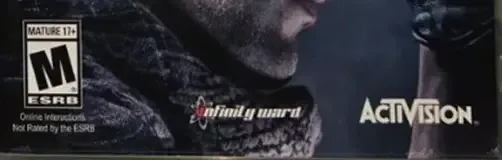 Call of Duty: Ghosts, the ESRB box on its front