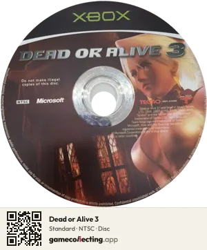Dead or Alive 3 Xbox, NTSC disc