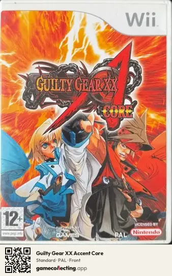 Guilty Gear XX Accent Core Nintendo Wii, PAL box front