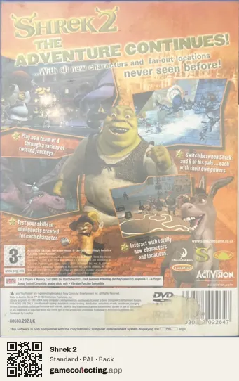 Shrek 2 PlayStation 2, PAL box back