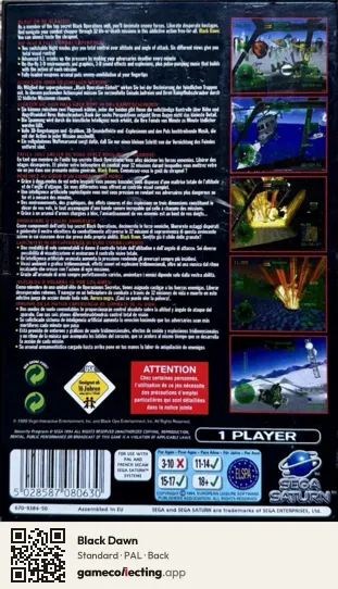 Black Dawn Sega Saturn, PAL box back