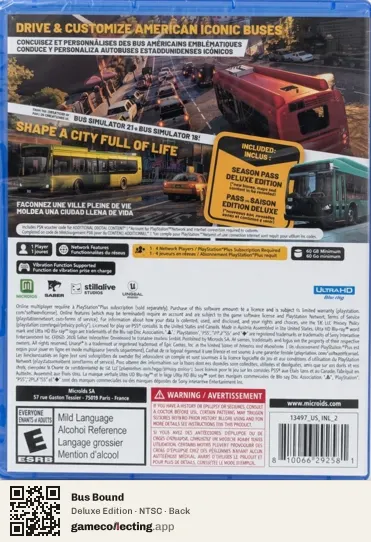 Bus Bound PlayStation 5, NTSC box back