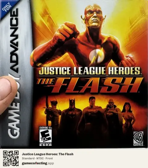 Justice League Heroes: The Flash Game Boy Advance, NTSC box front