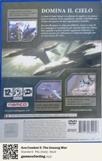 Ace Combat 5: The Unsung War PlayStation 2, Italy box back