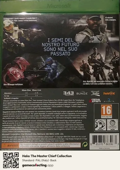 Halo: The Master Chief Collection Xbox One, Italy box back