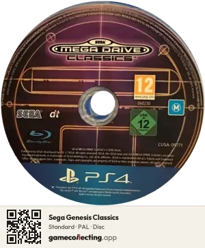 Sega Genesis Classics PlayStation 4, PAL disc