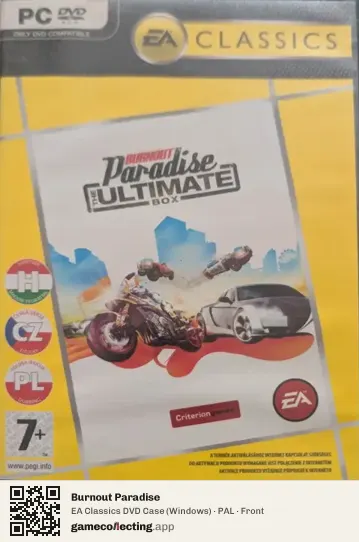 Burnout Paradise Computer, PAL box front