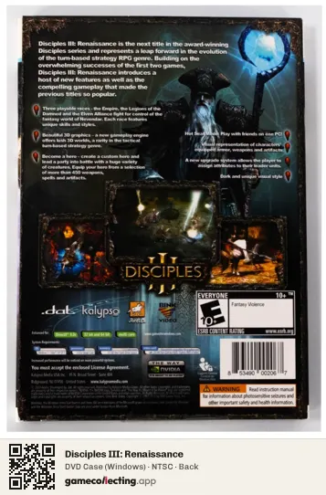 Disciples III: Renaissance Computer, NTSC box back