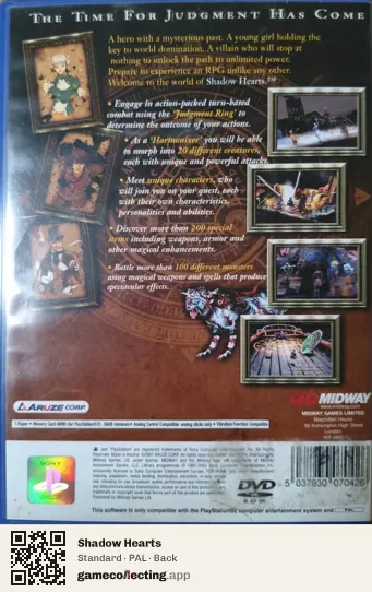 Shadow Hearts PlayStation 2, PAL box back