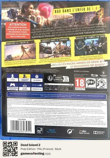 Dead Island 2 PlayStation 4, France box back