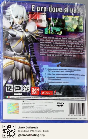 .hack Outbreak PlayStation 2, Italy box back