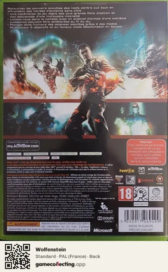 Wolfenstein Xbox 360, France box back