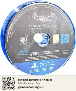 Batman: Return to Arkham PlayStation 4, PAL disc