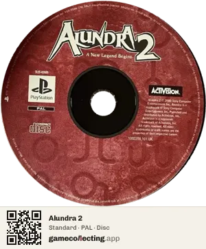 Alundra 2 PlayStation, PAL disc