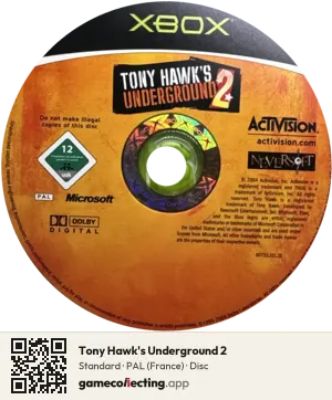 Tony Hawk's Underground 2 Xbox, PAL disc