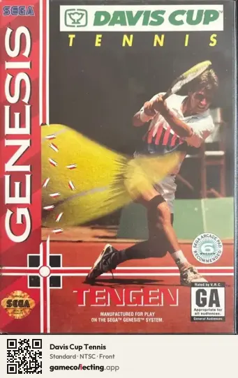 Davis Cup Tennis Sega Mega Drive / Genesis, NTSC box front