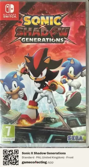 Sonic X Shadow Generations Nintendo Switch, United Kingdom box front