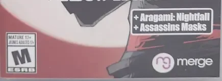 Aragami, the ESRB box on its front