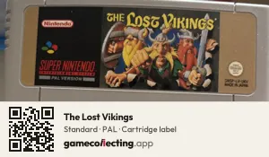 The Lost Vikings Super Nintendo Entertainment System, PAL cartridge label