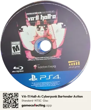 VA-11 Hall-A: Cyberpunk Bartender Action PlayStation 4, NTSC disc