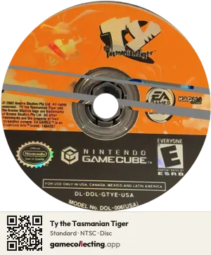 Ty the Tasmanian Tiger Nintendo GameCube, NTSC disc